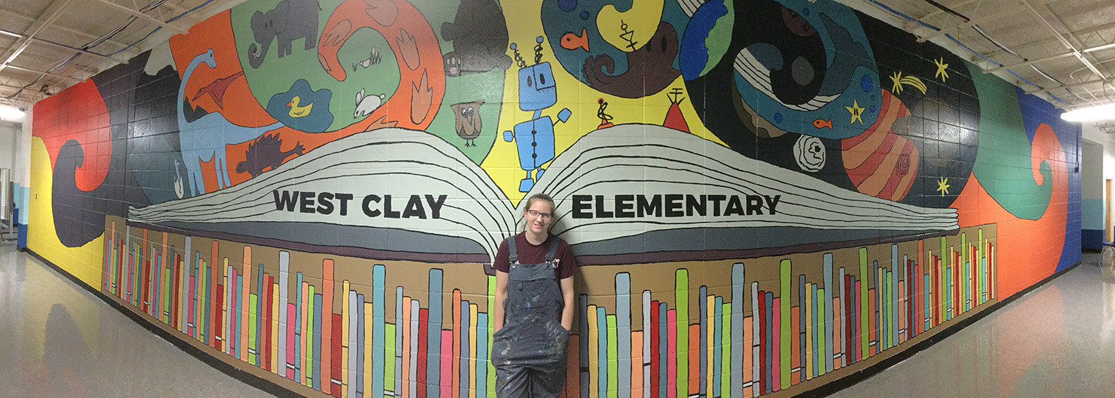 Art student creates mural for West Clay Elementary School | College of