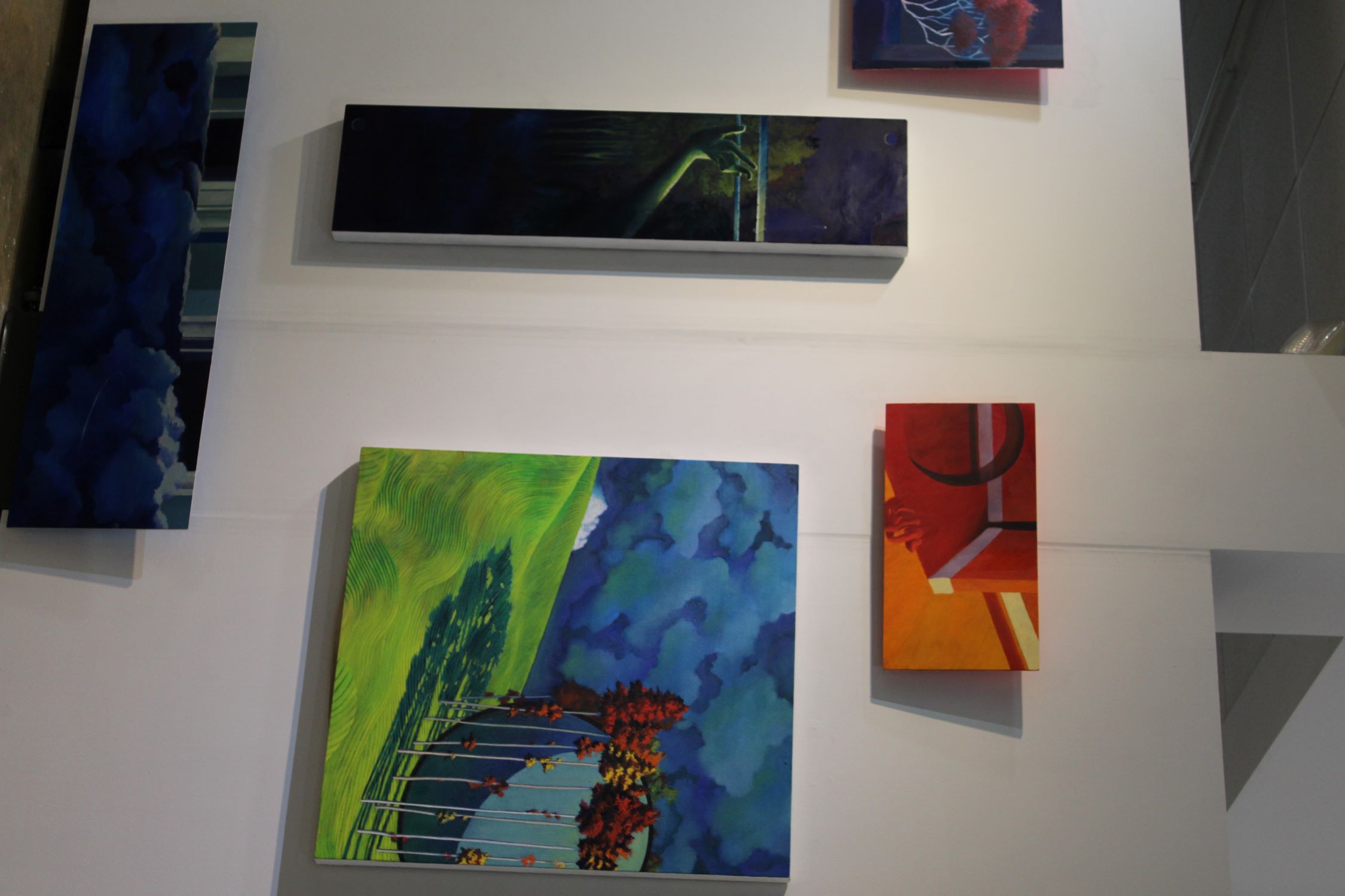 right wall of surreal paintings 