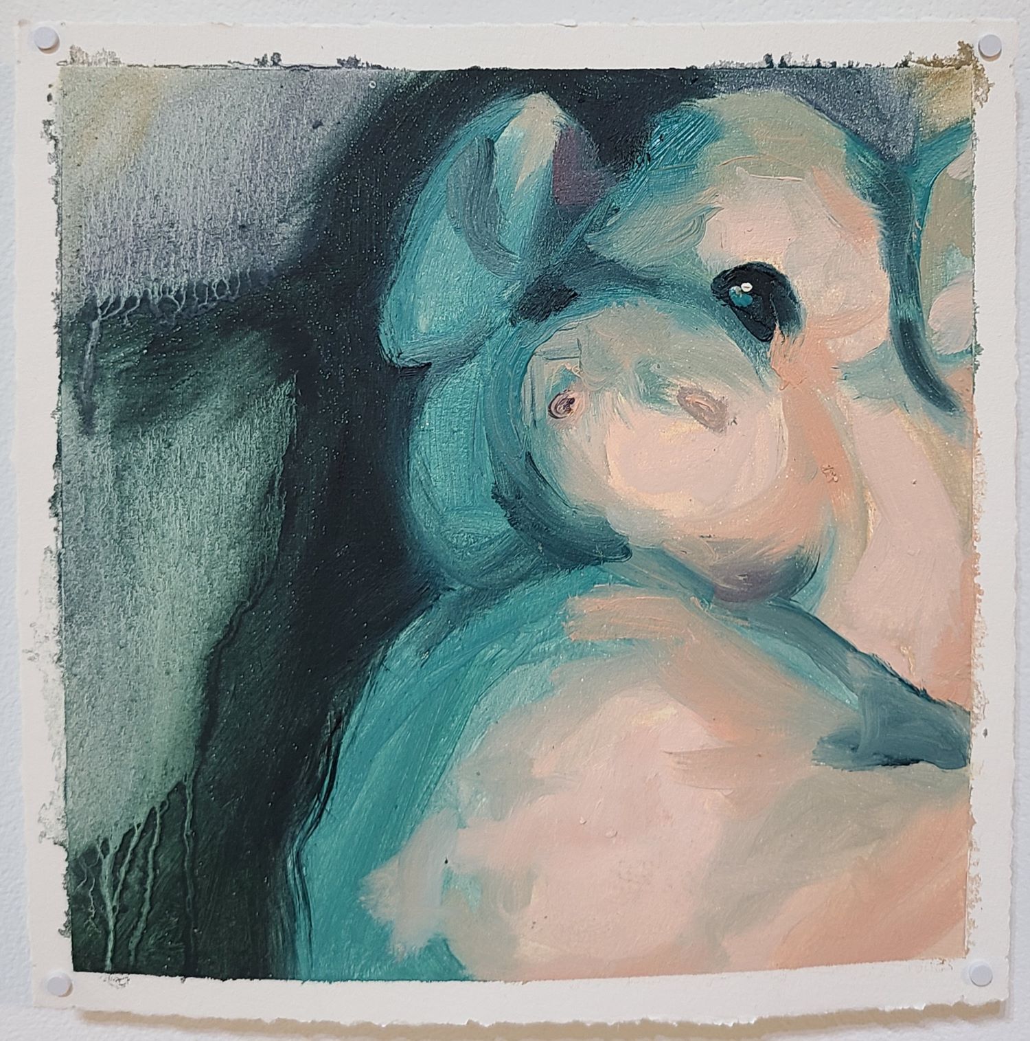 painting of a stuff pig animal