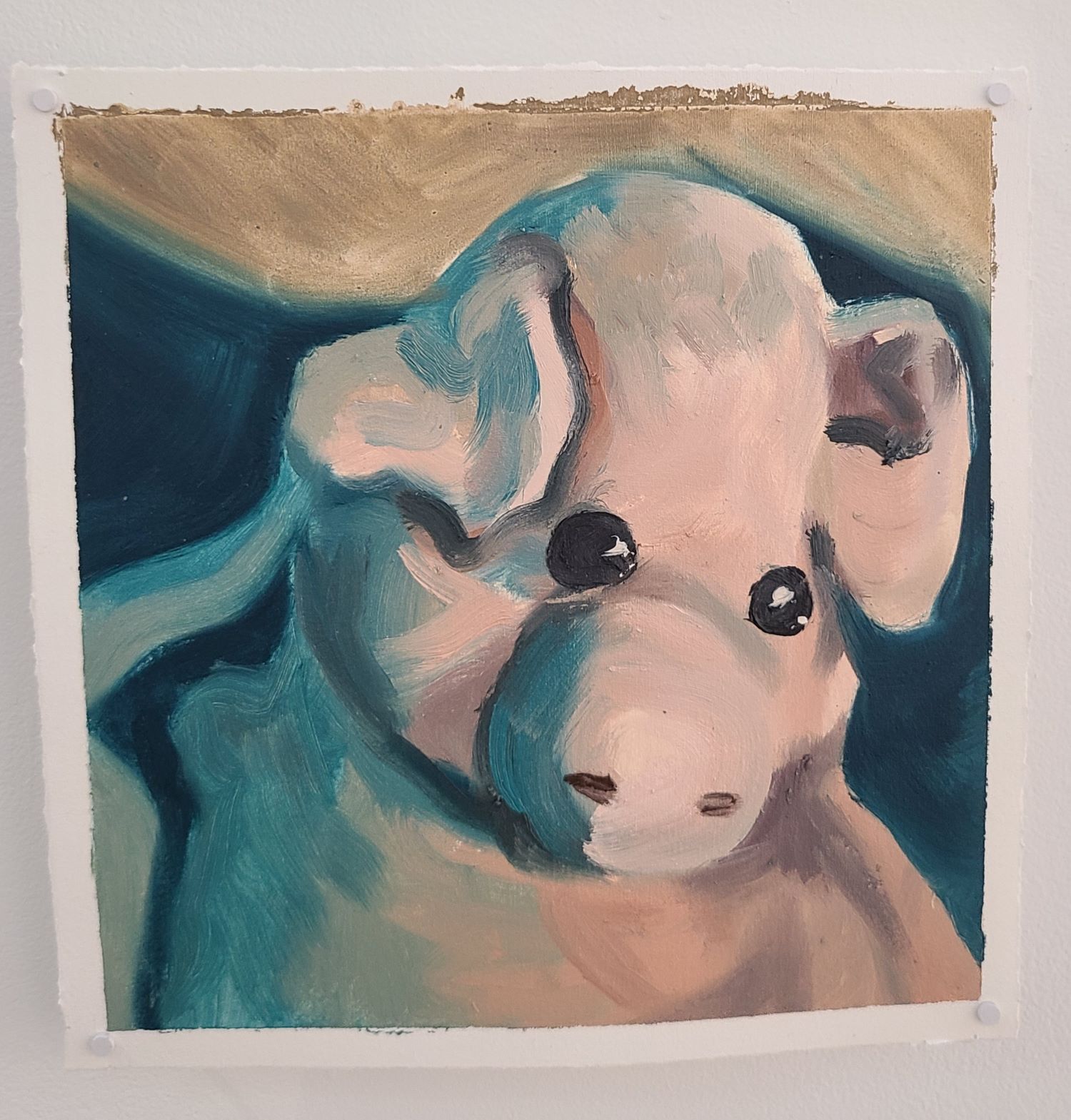 painting of a stuff pig animal